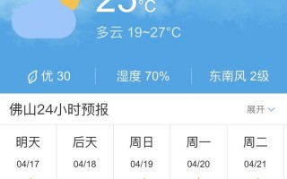 佛山明天天气预报，佛山明天天气预报24小时