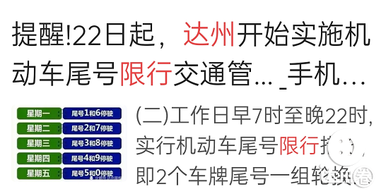 达州限号明天限行吗,达州限号明天限行吗今天?-第6张图片-巾百福 达州限号明天限行吗,达州限号明天限行吗今天?-第6张图片-巾百福