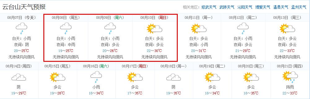 云台山景区天气预报？云台山景区天气预报7天查询？-第5张图片-巾百福